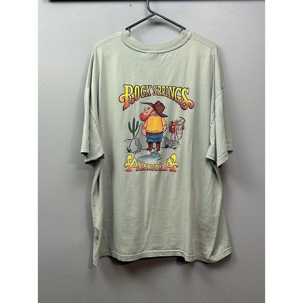 Rock Springs Arizona Shirt Mens 2XL Green Hanes 50/50 Graphic Short Sleeve Tee